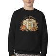 Book Pumpkin Fall Reading Thanksgiving Teacher Librarian Youth Crewneck Sweatshirt