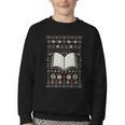 Book Reading Ugly Christmas Youth Crewneck Sweatshirt