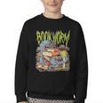 Graphic Book Worm Monster Horror Reading Book Lover Youth Crewneck Sweatshirt