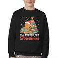 All Booked For Christmas Gingerbread Christmas Tree Book Kid Youth Crewneck Sweatshirt All Booked For Christmas Gingerbread Christmas Tree Book Kid Youth Crewneck Sweatshirt