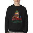 All Booked For Christmas Librarian Reader Xmas Pajama Youth Crewneck Sweatshirt All Booked For Christmas Librarian Reader Xmas Pajama Youth Crewneck Sweatshirt
