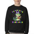 All Booked For Mardi Gras Crocodile Reading Book Teacher Youth Crewneck Sweatshirt All Booked For Mardi Gras Crocodile Reading Book Teacher Youth Crewneck Sweatshirt