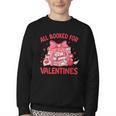 All Booked For Valentine Bow Books Lover Teacher Girl Women Youth Crewneck Sweatshirt