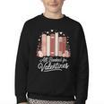 All Booked For Valentines Book Lovers Hearts Youth Crewneck Sweatshirt