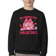 All Booked For Valentines Coquette Bow Book Valentine Day Youth Crewneck Sweatshirt