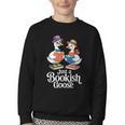 Bookish Goose Cute Geese With Hats Reading Books Youth Crewneck Sweatshirt