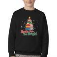 Books Make You Bright Christmas Librarian Book Lover Youth Crewneck Sweatshirt Books Make You Bright Christmas Librarian Book Lover Youth Crewneck Sweatshirt