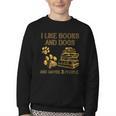 I Like Books And Dogs And Maybe 3 People Vintage Sayin Youth Crewneck Sweatshirt