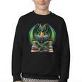 Books Dragon Reading Book Youth Crewneck Sweatshirt