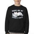 Books Are My Favorite People Cat With Coffee Mug Book Lovers Youth Crewneck Sweatshirt Books Are My Favorite People Cat With Coffee Mug Book Lovers Youth Crewneck Sweatshirt