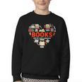 Books Heart Valentines Day Books Are My Love Language Youth Crewneck Sweatshirt Books Heart Valentines Day Books Are My Love Language Youth Crewneck Sweatshirt