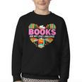 Books Are My Love Language Valentine's Day Reading Lover Youth Crewneck Sweatshirt Books Are My Love Language Valentine's Day Reading Lover Youth Crewneck Sweatshirt