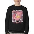 I Like My Books Spicy And My Coffee Icy Librarian Youth Crewneck Sweatshirt
