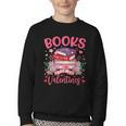Books Are My Valentine Coquette Bow Book Flower Girl Women Youth Crewneck Sweatshirt