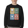 Books Yarn Coffee Repeat Crocheting Youth Crewneck Sweatshirt Books Yarn Coffee Repeat Crocheting Youth Crewneck Sweatshirt