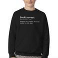 Booktrovert Definition Pun Book Lovers Bookworm Humor Youth Crewneck Sweatshirt