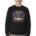 Bookworm Dragon Reading Book Lover Youth Crewneck Sweatshirt