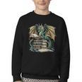 Bookworm Dragons Reading Book Dragons And Books Youth Crewneck Sweatshirt