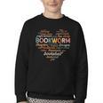 Bookworm Words Heart Book Lover Reader Reading Fun Youth Crewneck Sweatshirt