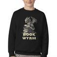 Bookwyrm Dragon Fantasy Bookish Fairytale Book Lover Youth Crewneck Sweatshirt Bookwyrm Dragon Fantasy Bookish Fairytale Book Lover Youth Crewneck Sweatshirt