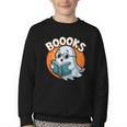 BOOOKS Cute Ghost Reading Books Halloween Youth Crewneck Sweatshirt
