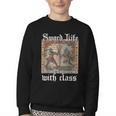 Buhurt Hourly Book Epic Knight Fight In Armor Buhurt Youth Crewneck Sweatshirt Buhurt Hourly Book Epic Knight Fight In Armor Buhurt Youth Crewneck Sweatshirt