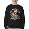 I Buy Books Like I'm Immortal Reading Book Lover Skeleton Youth Crewneck Sweatshirt I Buy Books Like I'm Immortal Reading Book Lover Skeleton Youth Crewneck Sweatshirt