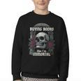 I Buy Books Like I'm Immortal Rose For Men Women Skeleton Youth Crewneck Sweatshirt