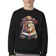 Capybara Bookworm Rodent Reading a Book Youth Crewneck Sweatshirt