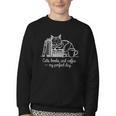 Cats Books And Coffee – My Perfect Day Cat Lover Youth Crewneck Sweatshirt Cats Books And Coffee – My Perfect Day Cat Lover Youth Crewneck Sweatshirt