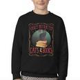 Cats And Books Lover Reading Literary Feline Humor Youth Crewneck Sweatshirt Cats And Books Lover Reading Literary Feline Humor Youth Crewneck Sweatshirt