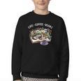 Cats Coffee Books Youth Crewneck Sweatshirt