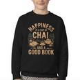 Chai And A Good Book Lover Reading Chai Tea Chai Latte Youth Crewneck Sweatshirt