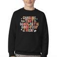 CHASING THAT SCHOLASTIC BOOK FAIR HIGH Youth Crewneck Sweatshirt CHASING THAT SCHOLASTIC BOOK FAIR HIGH Youth Crewneck Sweatshirt