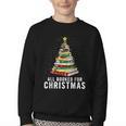 Christmas Book Tree All Booked For Xmas Youth Crewneck Sweatshirt