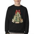Christmas Book Tree Coquette Bow Xmas Reading Librarian Girl Youth Crewneck Sweatshirt Christmas Book Tree Coquette Bow Xmas Reading Librarian Girl Youth Crewneck Sweatshirt