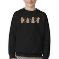 Christmas Library Gingerbread Man Books Lover Bookish Youth Crewneck Sweatshirt