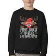 Christmas Matching Most Likely To Read A Book PJS Youth Crewneck Sweatshirt