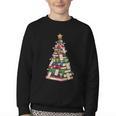 Christmas Tree Of Books For Readers And Librarians Youth Crewneck Sweatshirt Christmas Tree Of Books For Readers And Librarians Youth Crewneck Sweatshirt