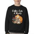 Coffee Cats & Books Lover For Women & Girls Coffee Youth Crewneck Sweatshirt Coffee Cats & Books Lover For Women & Girls Coffee Youth Crewneck Sweatshirt