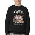 Coffee Cats And Books Cozy Calico Reader Love Cute Cat Youth Crewneck Sweatshirt Coffee Cats And Books Cozy Calico Reader Love Cute Cat Youth Crewneck Sweatshirt