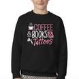 Coffee Lover Shirt Coffee And Books And Tattoos Men Women Youth Crewneck Sweatshirt
