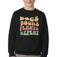 Colorful Dogs Books Plants Repeat Youth Crewneck Sweatshirt