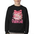 Coquette Bow All Booked For Valentines Teacher Book Youth Crewneck Sweatshirt Coquette Bow All Booked For Valentines Teacher Book Youth Crewneck Sweatshirt