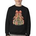 Coquette Christmas Book Tree Xmas Lights Librarian Teacher Youth Crewneck Sweatshirt Coquette Christmas Book Tree Xmas Lights Librarian Teacher Youth Crewneck Sweatshirt