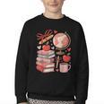 Coquette Teacher School Supplies Bows Books Globe Apple Cute Youth Crewneck Sweatshirt Coquette Teacher School Supplies Bows Books Globe Apple Cute Youth Crewneck Sweatshirt