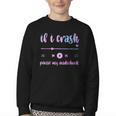 If I Crash Pause My Audiobook Listener Bookish Book Lover Youth Crewneck Sweatshirt