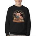 Cute Axolotl Reading Books Cozy Bookworm Youth Crewneck Sweatshirt Cute Axolotl Reading Books Cozy Bookworm Youth Crewneck Sweatshirt