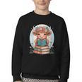 Cute Baby Highland Cow Reading Book Bookworm For Men Women Youth Crewneck Sweatshirt Cute Baby Highland Cow Reading Book Bookworm For Men Women Youth Crewneck Sweatshirt