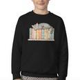 Cute Cat Sleeping On Books Youth Crewneck Sweatshirt